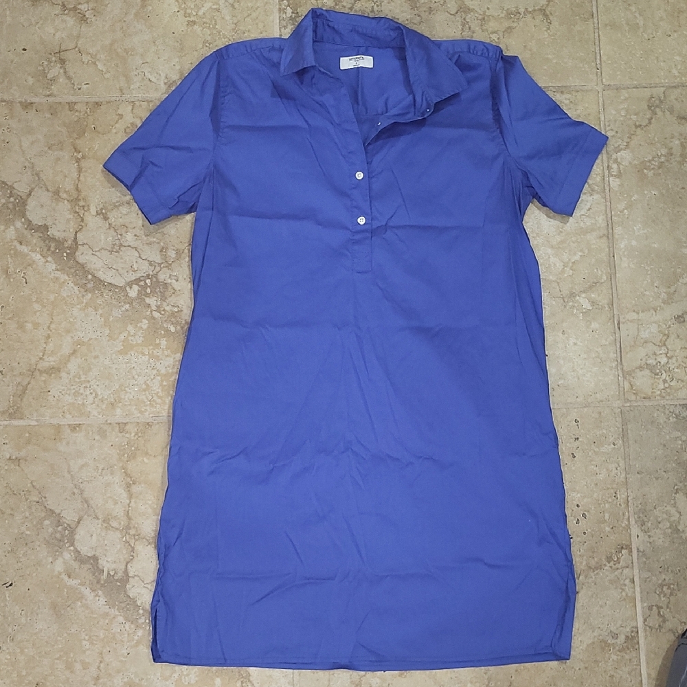 UNTUCKit Presley Blue Button-Front Shirt Dress | Women’s Size S | Cotton Blend